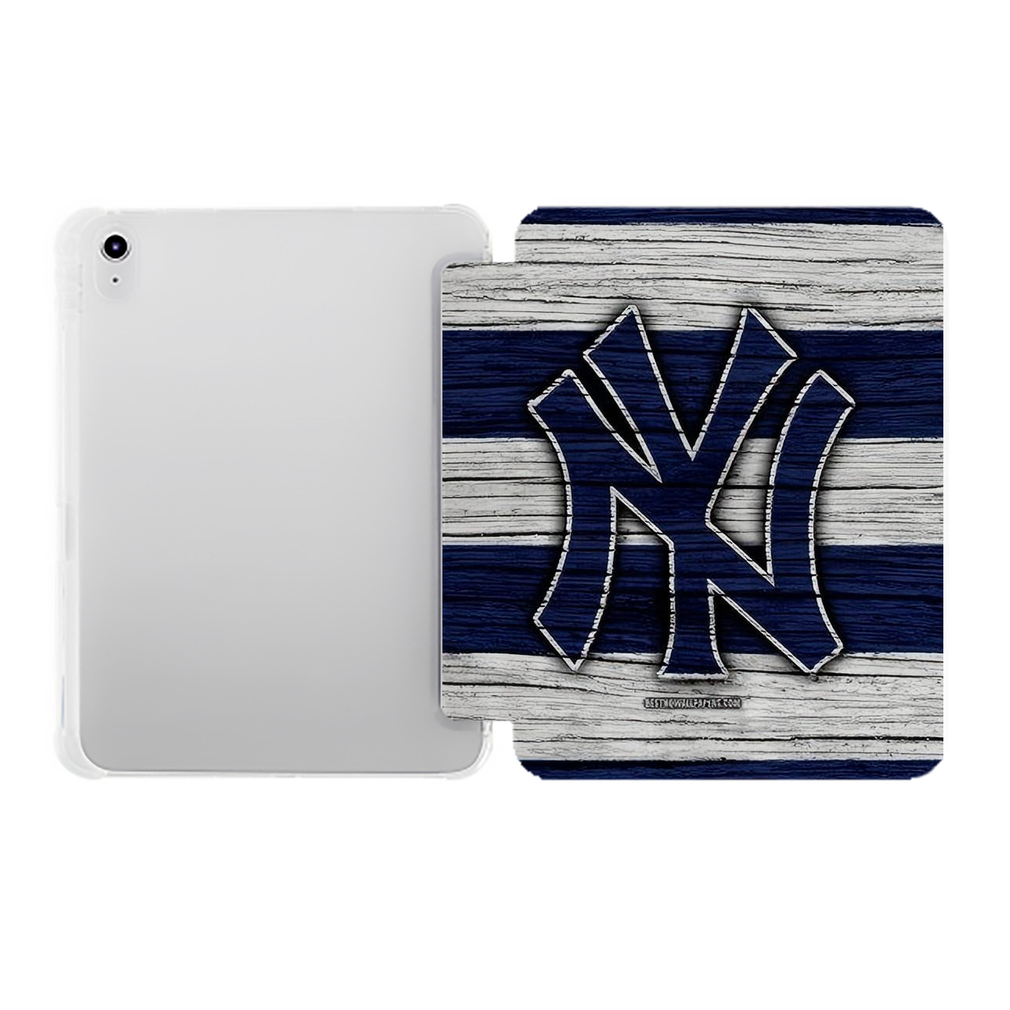 New York Yankees 187 Premium Tri-Fold PU Leather & Silicone IPad Case With Pencil Slot – Fits 9.5,10.5,10.9 – Adjustable Stand, Slim, Protective